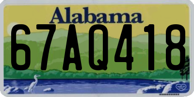 AL license plate 67AQ418