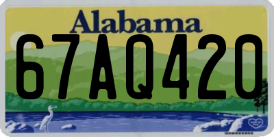 AL license plate 67AQ420