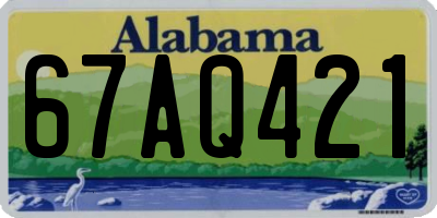 AL license plate 67AQ421