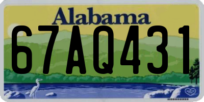 AL license plate 67AQ431
