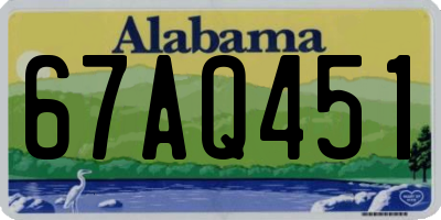 AL license plate 67AQ451