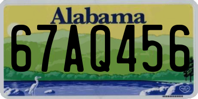 AL license plate 67AQ456