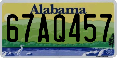 AL license plate 67AQ457
