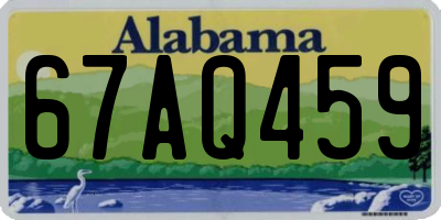 AL license plate 67AQ459