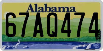 AL license plate 67AQ474