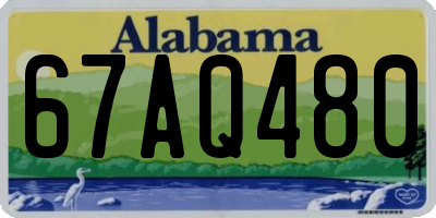 AL license plate 67AQ480