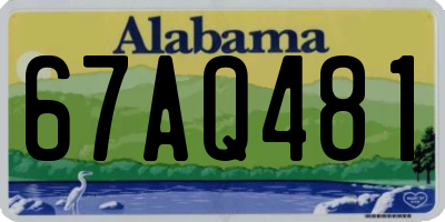 AL license plate 67AQ481