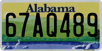 AL license plate 67AQ489