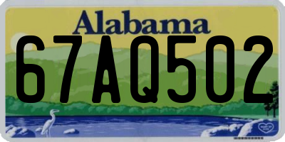 AL license plate 67AQ502