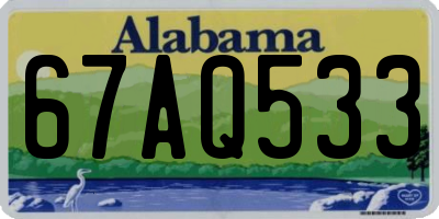 AL license plate 67AQ533