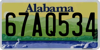 AL license plate 67AQ534