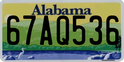 AL license plate 67AQ536