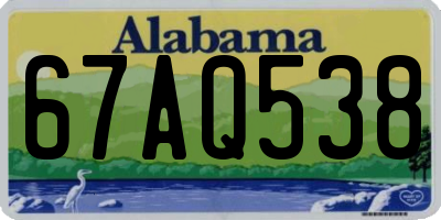 AL license plate 67AQ538