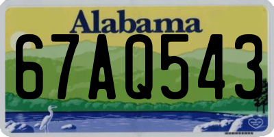 AL license plate 67AQ543
