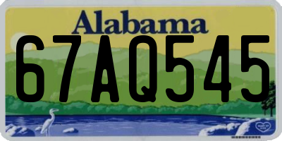 AL license plate 67AQ545
