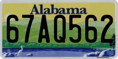 AL license plate 67AQ562