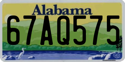 AL license plate 67AQ575