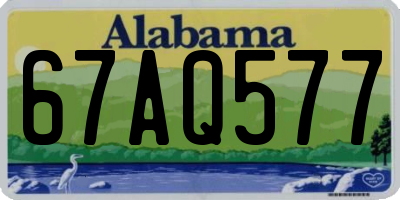AL license plate 67AQ577