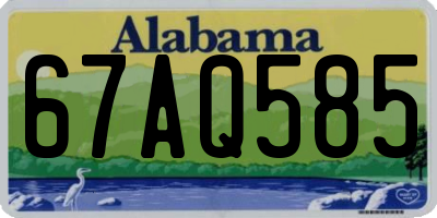 AL license plate 67AQ585