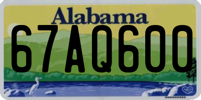 AL license plate 67AQ600
