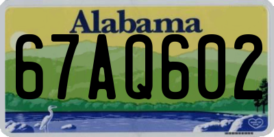 AL license plate 67AQ602