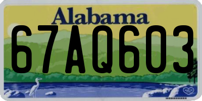 AL license plate 67AQ603