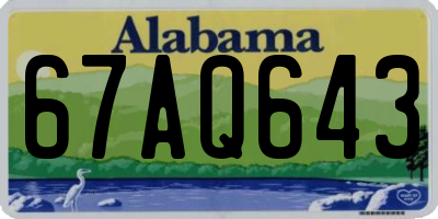 AL license plate 67AQ643
