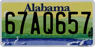 AL license plate 67AQ657
