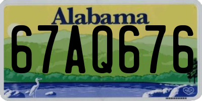 AL license plate 67AQ676