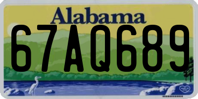AL license plate 67AQ689