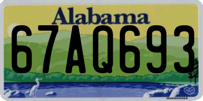 AL license plate 67AQ693