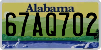 AL license plate 67AQ702