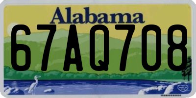 AL license plate 67AQ708