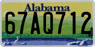 AL license plate 67AQ712