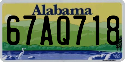 AL license plate 67AQ718