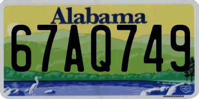 AL license plate 67AQ749