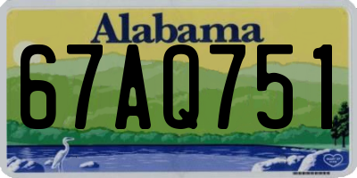 AL license plate 67AQ751