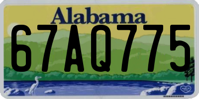 AL license plate 67AQ775
