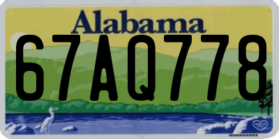 AL license plate 67AQ778