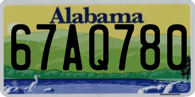 AL license plate 67AQ780