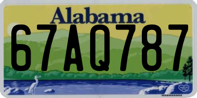 AL license plate 67AQ787