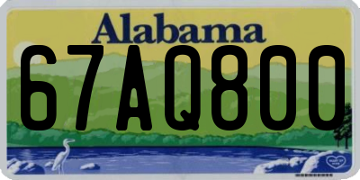 AL license plate 67AQ800