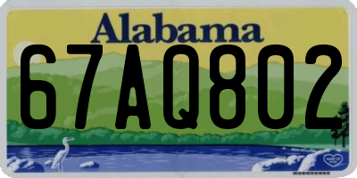 AL license plate 67AQ802