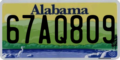 AL license plate 67AQ809