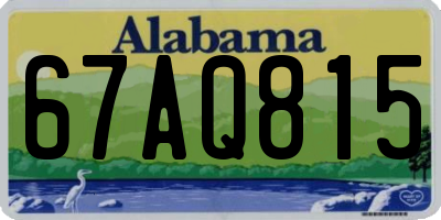 AL license plate 67AQ815