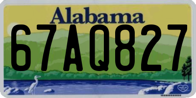 AL license plate 67AQ827