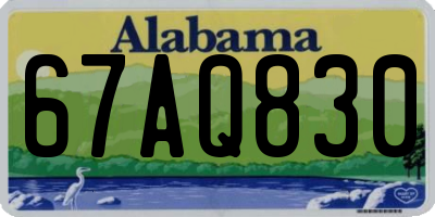 AL license plate 67AQ830