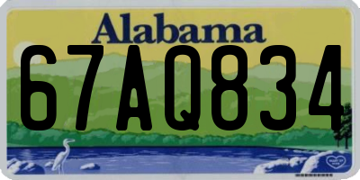 AL license plate 67AQ834