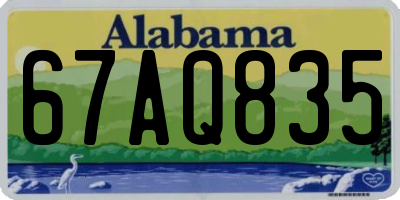 AL license plate 67AQ835