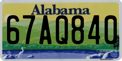 AL license plate 67AQ840
